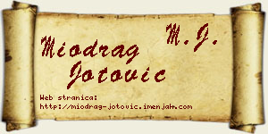 Miodrag Jotović vizit kartica
